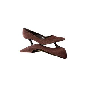 BCBG Brown Suede Kitten Heel pump Pointed-Toe Shoes Size 8B